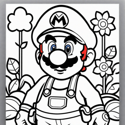 Mario Printable Coloring Page
