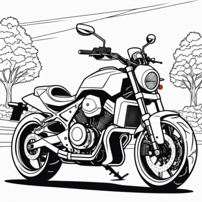 Printable Motorcycle Coloring Page