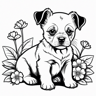 Printable Coloring Book Dogs