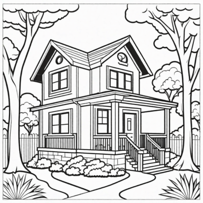 printable house coloring page