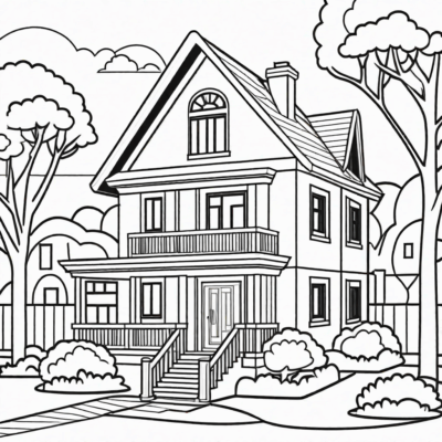 Cozy Home Coloring Sheet for Kids
