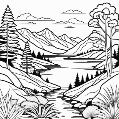 landscape coloring book