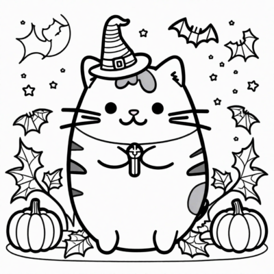 Pusheen Halloween Coloring Book