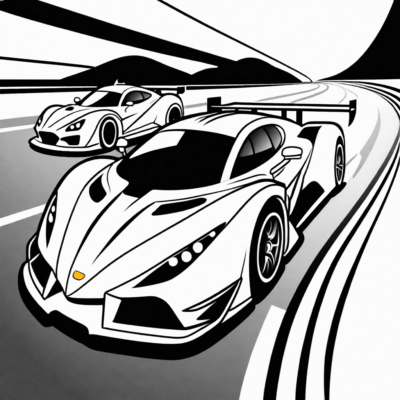 Coloring Book: Race Cars