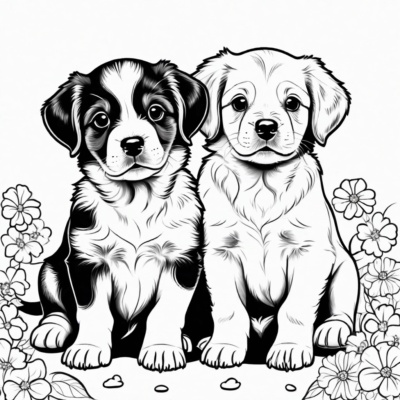 Sweet Puppies Coloring Book
