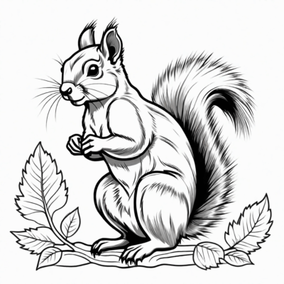 squirrel coloring page