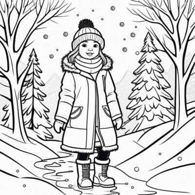 Winter Coloring Page for Printing
