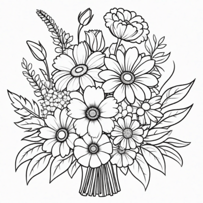 Flower Bouquet Coloring Page