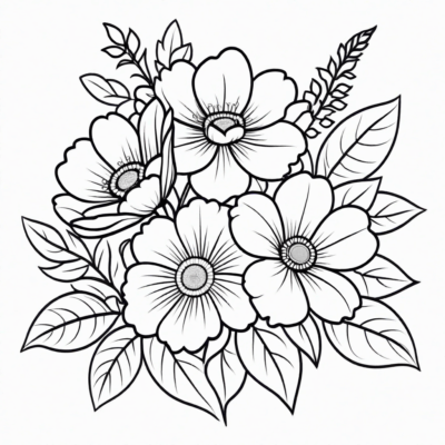 flower bouquet coloring pages