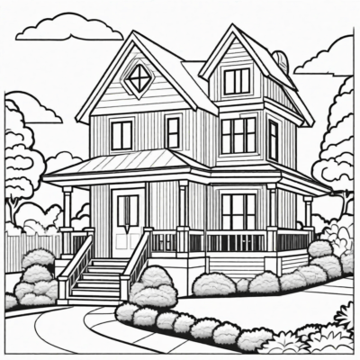 Printable Coloring Pages – Houses