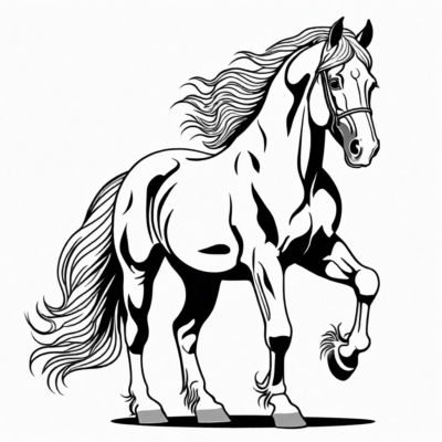 Friesian Horse Coloring Book