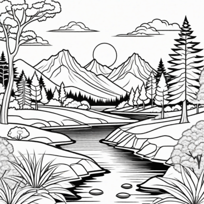 Scenic Landscapes Coloring Book for Kids