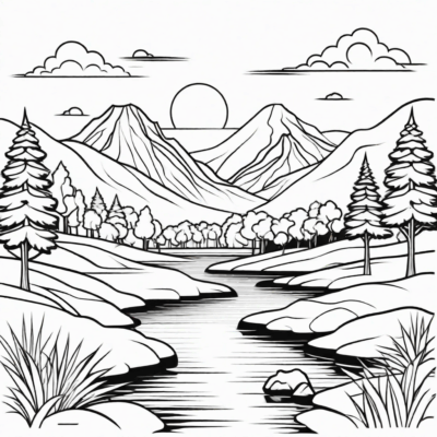 landscapes coloring pages
