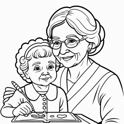 coloring pages for Grandmother’s Day