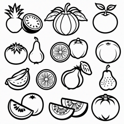 Coloring Pages: Fruits and Vegetables