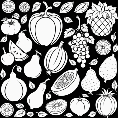 Fruit and Vegetable Coloring Pages