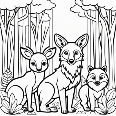 Forest Animals Coloring Book