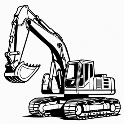 Excavator Coloring Page to Print