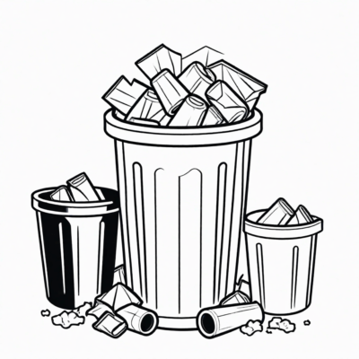Trash Bins Coloring Book
