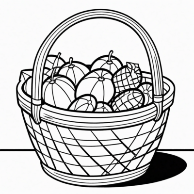 Basket Coloring Book