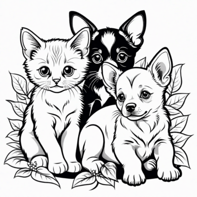 Paws & Whiskers: Cute Pets Coloring Fun