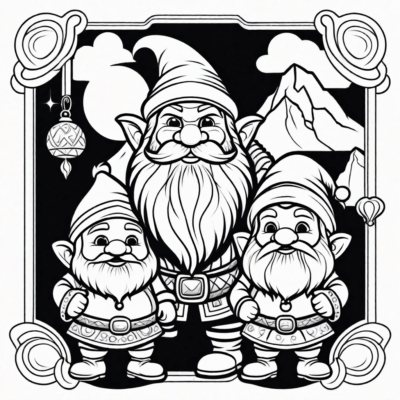 Gnomes Coloring Book