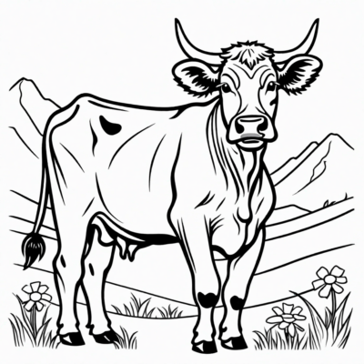 cow coloring page to print