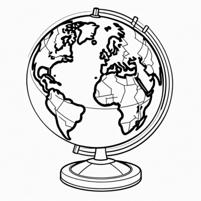 Earth Globe Coloring Book