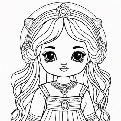 Printable Doll Coloring Page