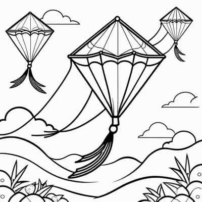 kites coloring book