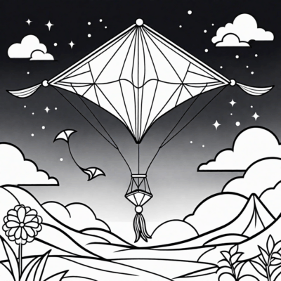 Kite Coloring Page