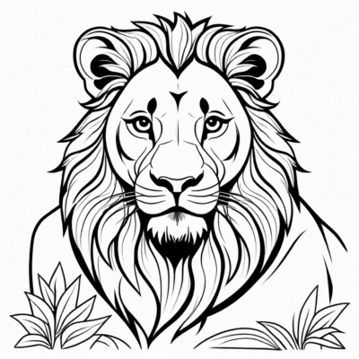 lion coloring page for print