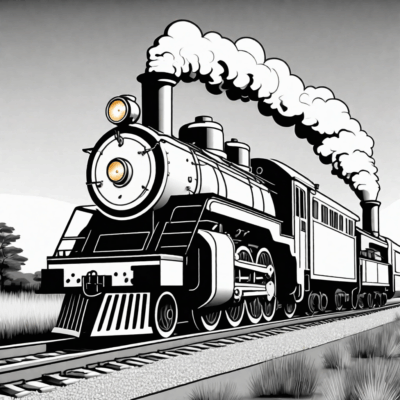 locomotive coloring book