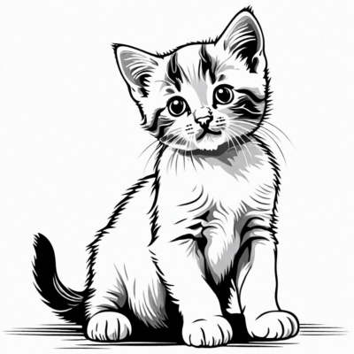 Little Kitten Coloring Book