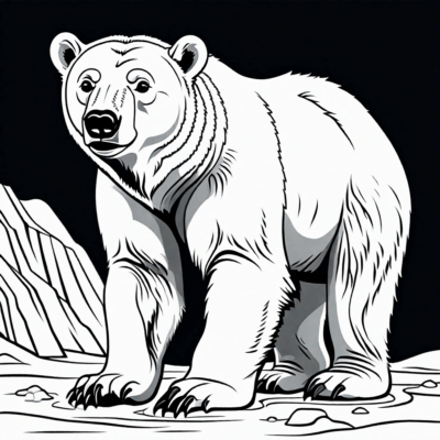 polar bear coloring page