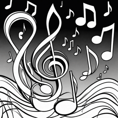 musical notes coloring book