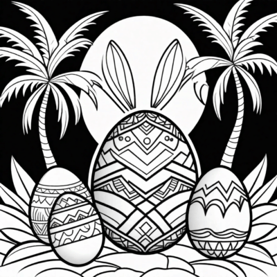 Spring Palm Easter Coloring Sheet