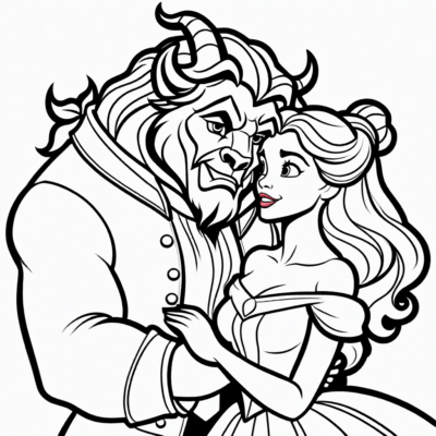 Beauty and the Beast Coloring Pages