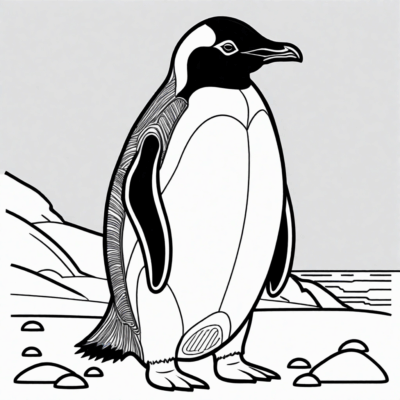 Penguin Coloring Page to Print