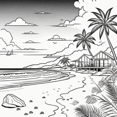 Beach Coloring Book