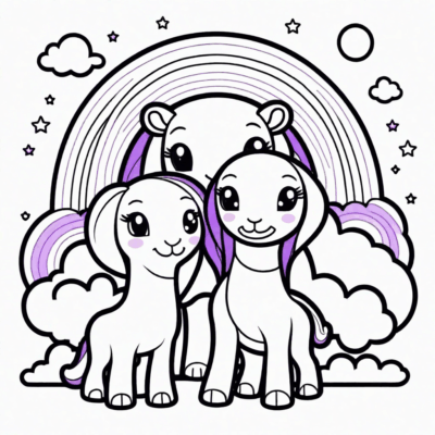 purple rainbow friends coloring book