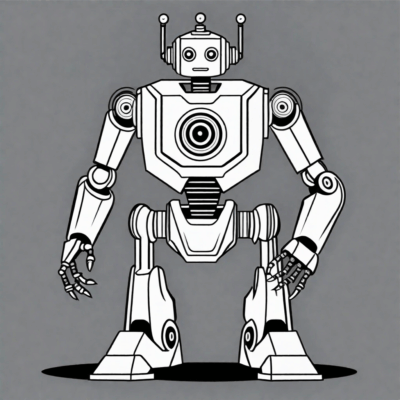 robot coloring page to print