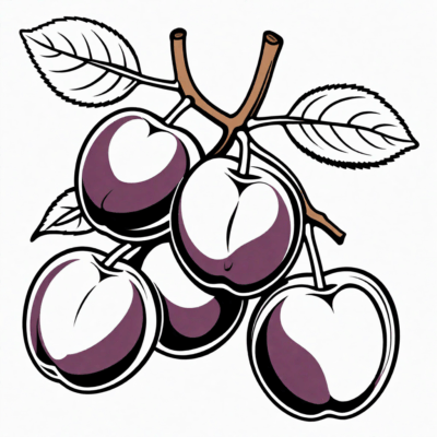 Plum Coloring Page