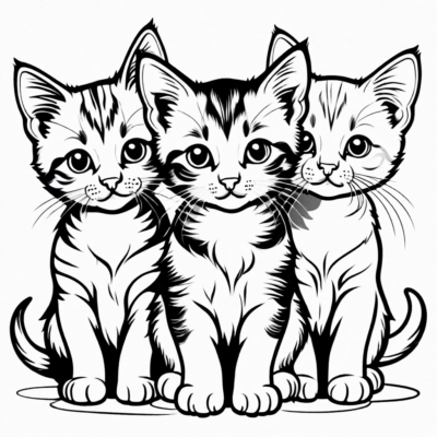 Adorable Kittens Coloring Fun