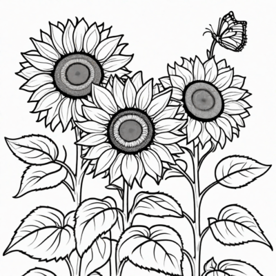 Sunflowers Coloring Book
