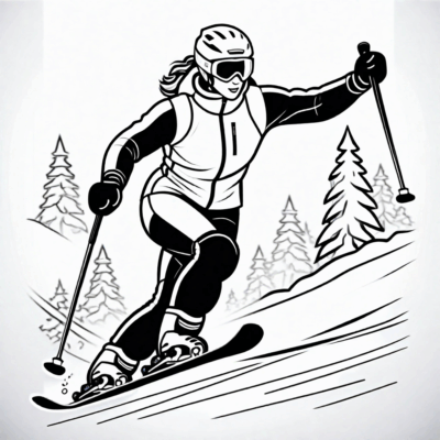 winter sports coloring pages