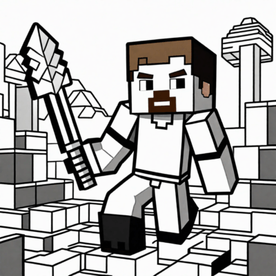 Steve Minecraft Coloring Book
