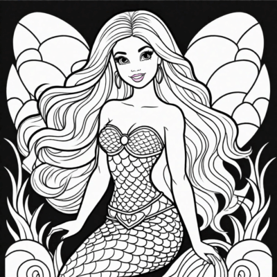 Barbie Mermaid Coloring Pages