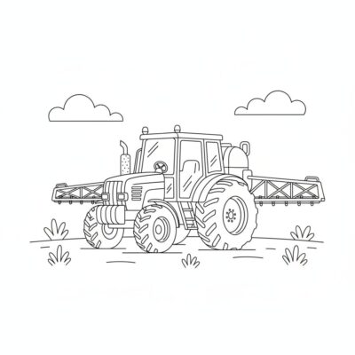 tractor with sprayer coloring page