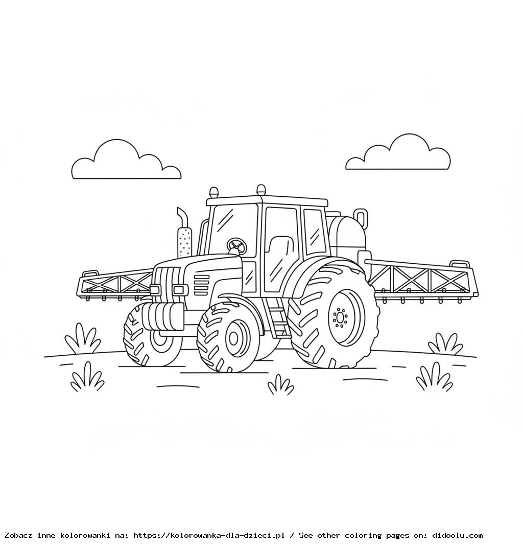 tractor with sprayer coloring page